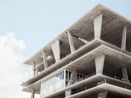 Modern concrete under construction building 