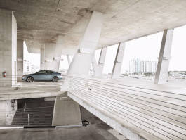 Car in concrete parking 