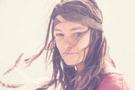 Serene Windblown Girl 