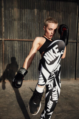 Athletic Woman in a Boxing pose 